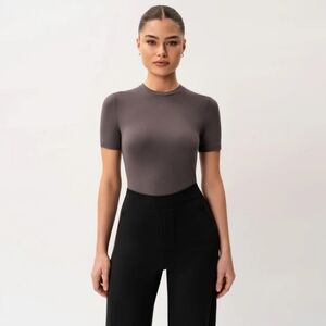 NWT Ninepine Short Sleeve T-shirt Top Plum Grey Stretch Shirt Sz XXL Retail $79